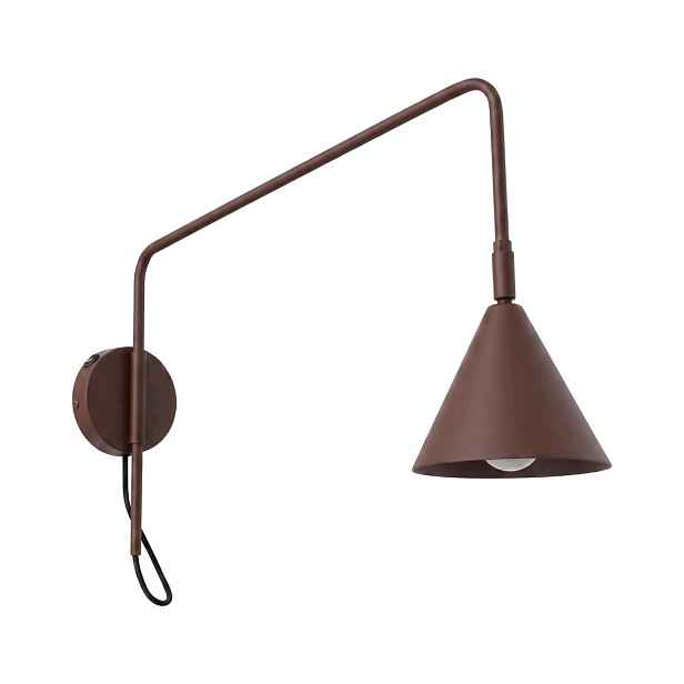 Nástěnné svítidlo Nox 1 hnědé s vypínačem Lampa nad postel s výložníkem Sollux