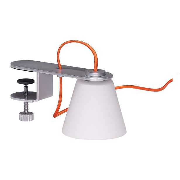 Šedá stolní lampa se skleněným stínidlem (výška 23 cm) Lure – Hübsch