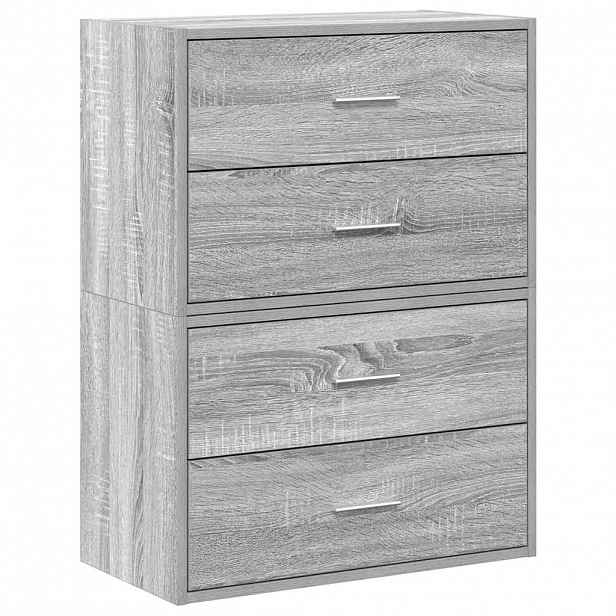 vidaXL vida Skříňky s 4 zásuvkami 2 ks šedý sonoma 60x31x40 cm kompozit