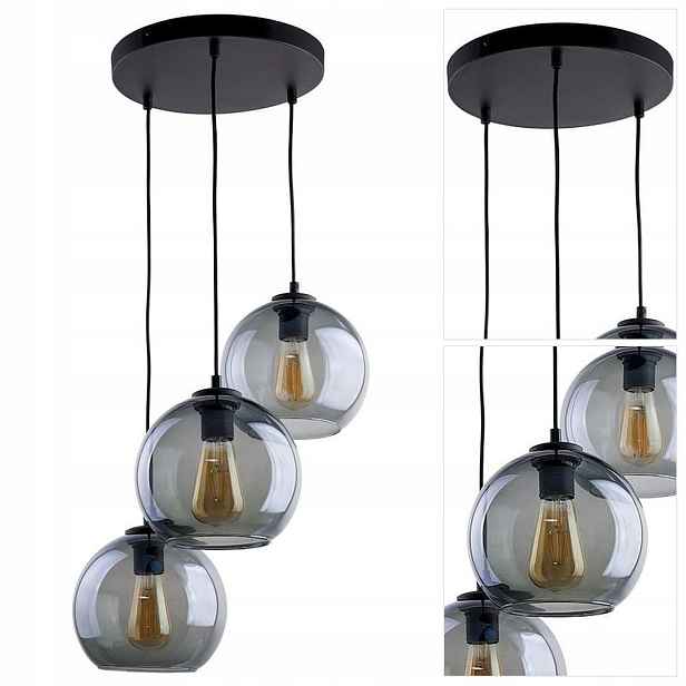 Závěsná lampa Cubus černá, regulovatelná, intenzivní lesk do kuchyně Tk Lighting