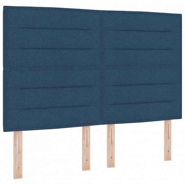 vidaXL Čelo postele Modrá textil