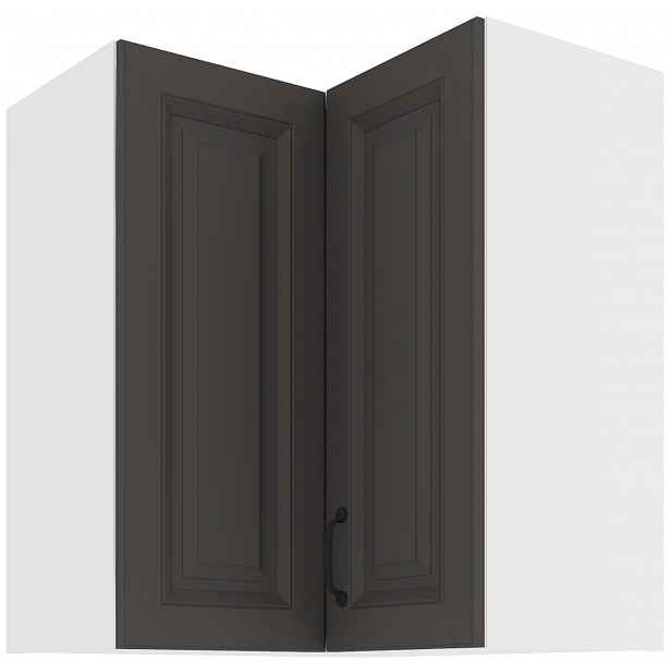 Horní rohová skříňka Stilo 60x60 GN-72 2F (90°) Barva korpusu: Bílá, Barva dvířek: Grafit