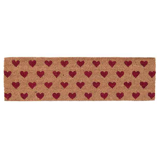 Kokosová rohožka Hearts - 75*22*2 cm Clayre & Eef