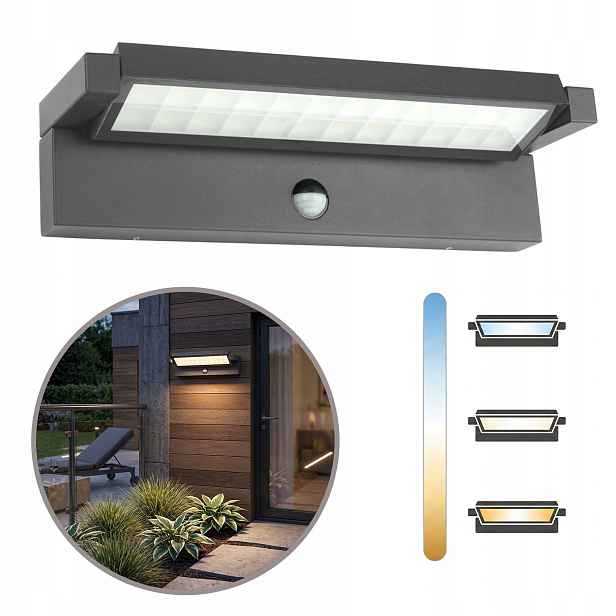 Nástěnná Led lampa 27W s pohybovým senzorem Ren Rn-kpir Suma