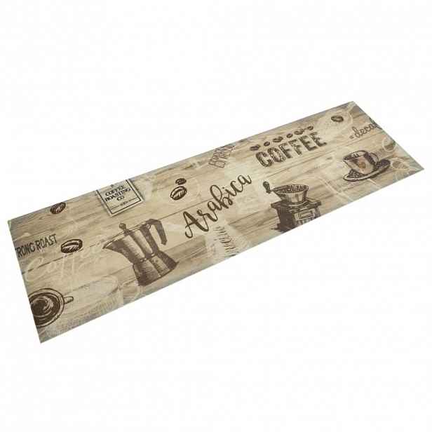 vidaXL Kuchyňský koberec omyvatelný Káva hnědý 45 x 150 cm samet