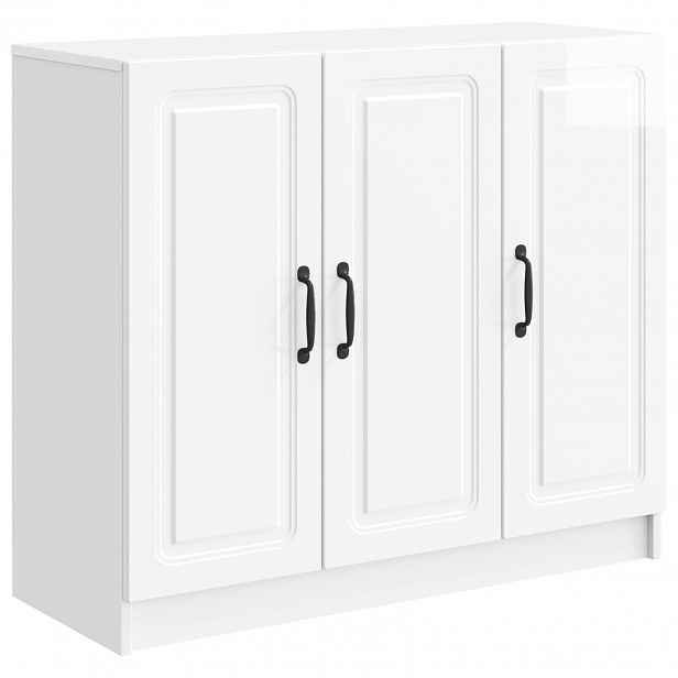 vidaXL Servírovací skříň Bílá s vysokým leskem 89 x 34,5 x 77 cm