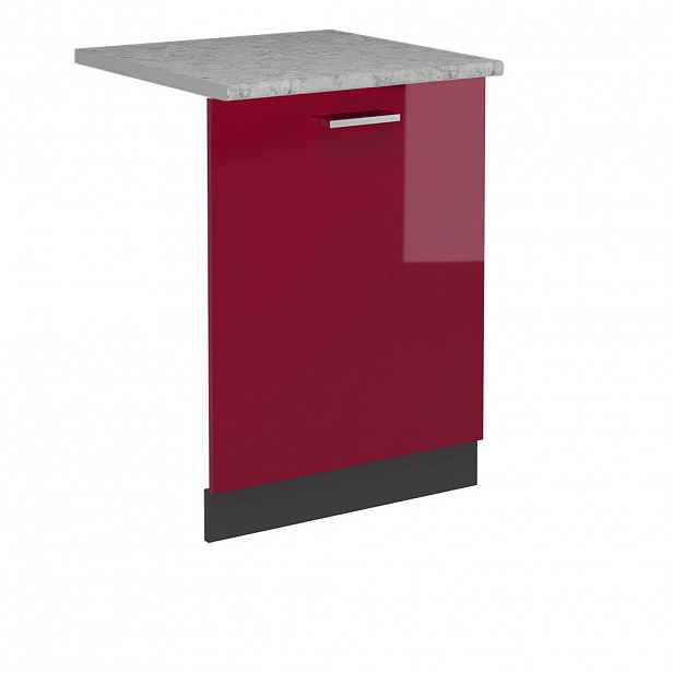 Vicco ČELNÍ PANEL MYČKY R-Line Červená vysoký lesk 60 cm s pracovní deskou