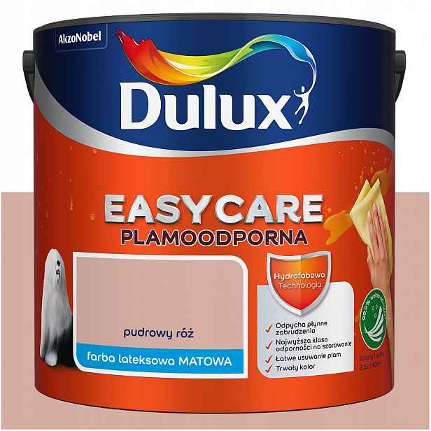 Barva na stěny stropu odolná vůči skvrnám Dulux Easycare Pudrová Růžová 2,5L