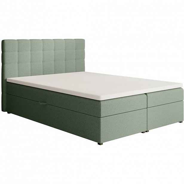 Beautysofa ČALOUNĚNÁ postel Topiq I 144/203/103, zelená, bouclé látka