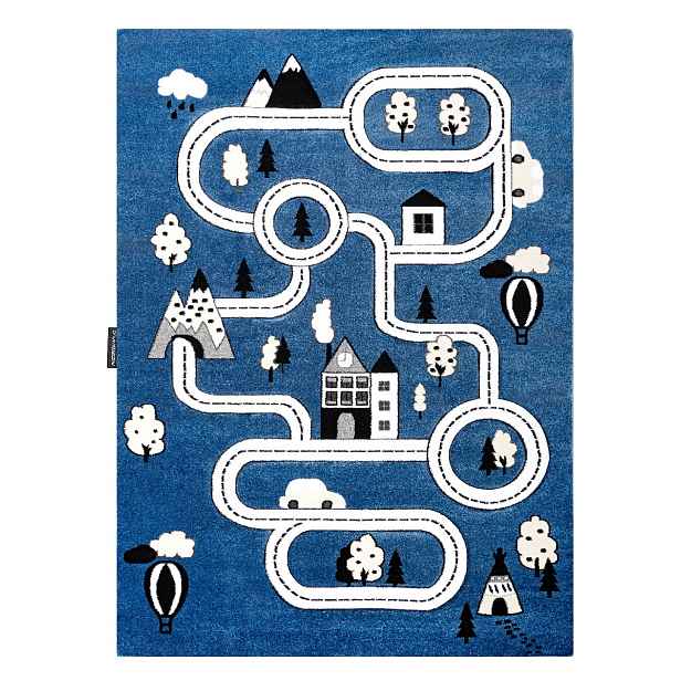 Dětský kusový koberec Petit Town streets blue, 160x220, modrá, dětský pokoj, Dywany Łuszczów