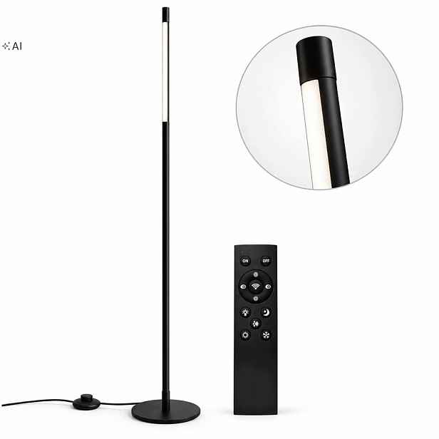 Led Podlahová Rohová Lampa 19W Stmívatelná Dálkový Ovladač A Pedál