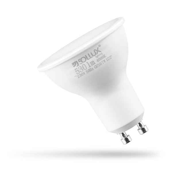 Neutrální bílá LED žárovka GU10, 7 W – Sollux