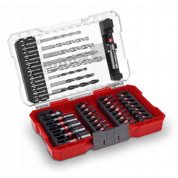 Sada bitů a příklepových vrtáků MIX 39 ks 1/4" 25 mm M-case Einhell