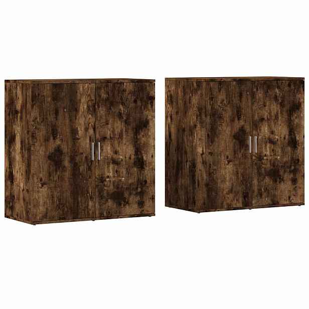vidaXL Příborníky 2 ks kouřový dub 79 x 38 x 80 cm kompozitní dřevo