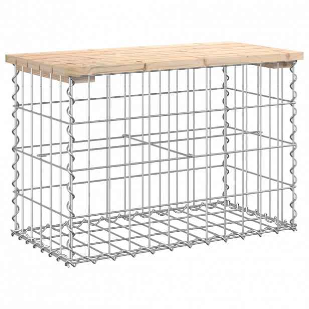 vidaXL Zahradní lavice gabionový design 63x31,5x42 cm masivní borovice