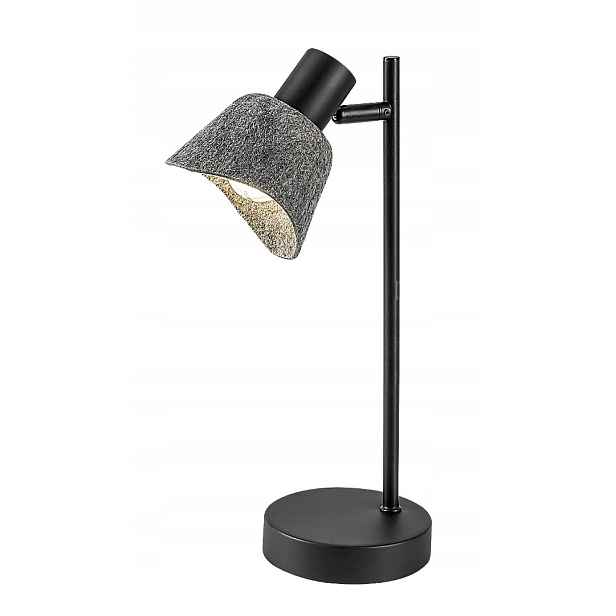 noční stolní lampa, moderní černá, plstěná, popelavá, 35 cm Rabalux