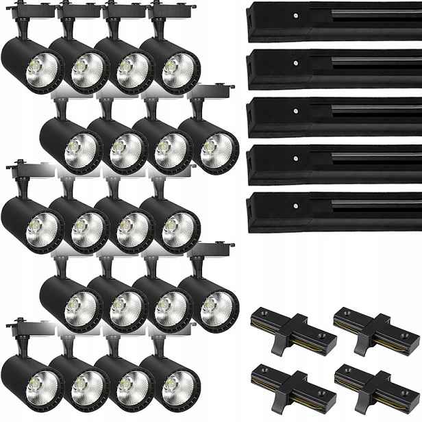 20 X Halogenový Led Kolejnicový Reflektor, Kolejnicový Osvětlovací Systém