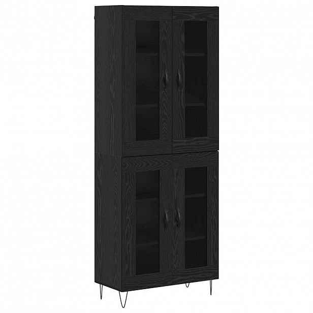 vidaXL Vysoký bufet Černý dub 69,5 x 34 x 90 cm Kompozitní dřevo