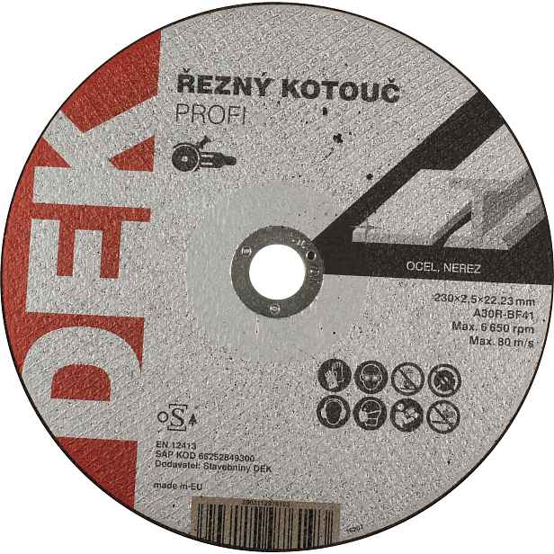 Kotouč řezný DEK PROFI 230×22,23 mm 2,5 mm