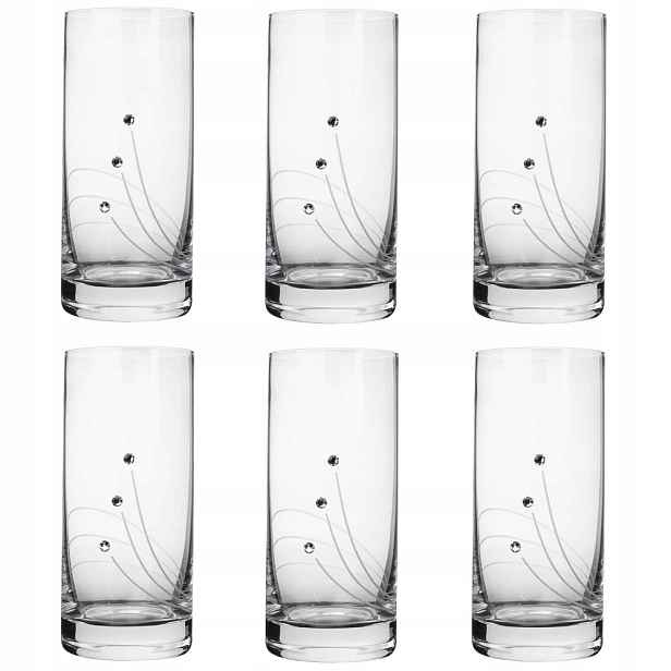 Sklenice na nealko 250 ml s krystaly Preciosa Linie 6ks