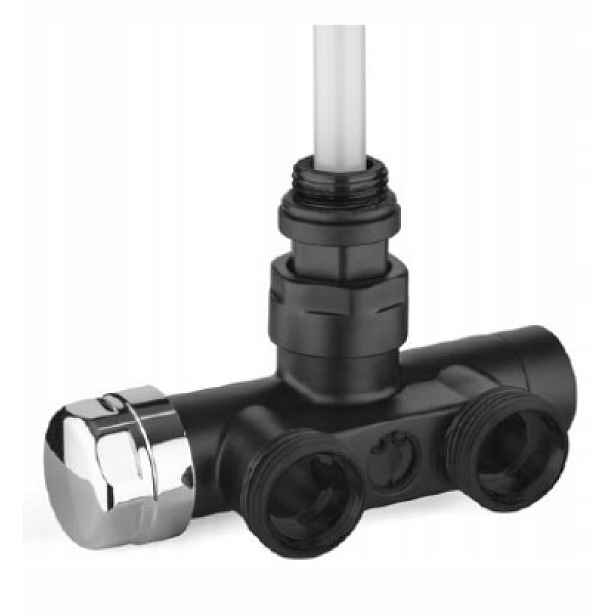 Úhlový ventil pro radiátor Mono/černý Mat Term. 50 mm M30x1,5CU/PEX