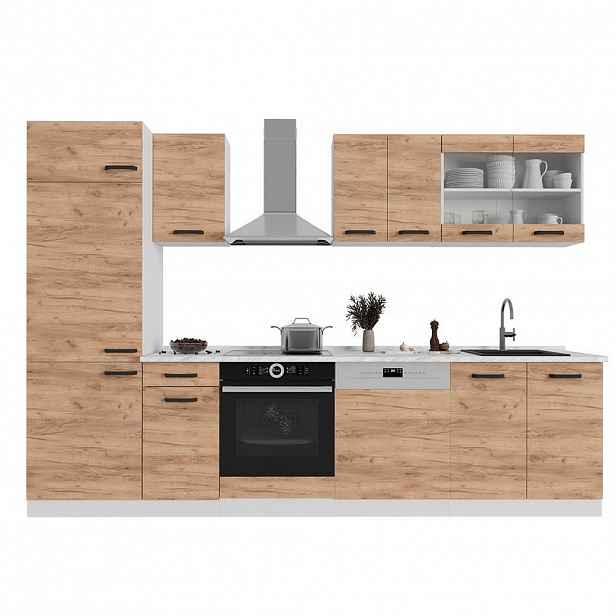 Vicco KUCHYŇSKÝ KOUT R-Line Zlatá síla dub/bílá 300 cm PD Dub