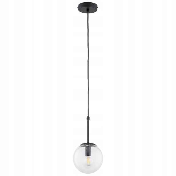 Závěsná lampa minimalistická černá skleněná koule 1xE14 Sebia Alfa