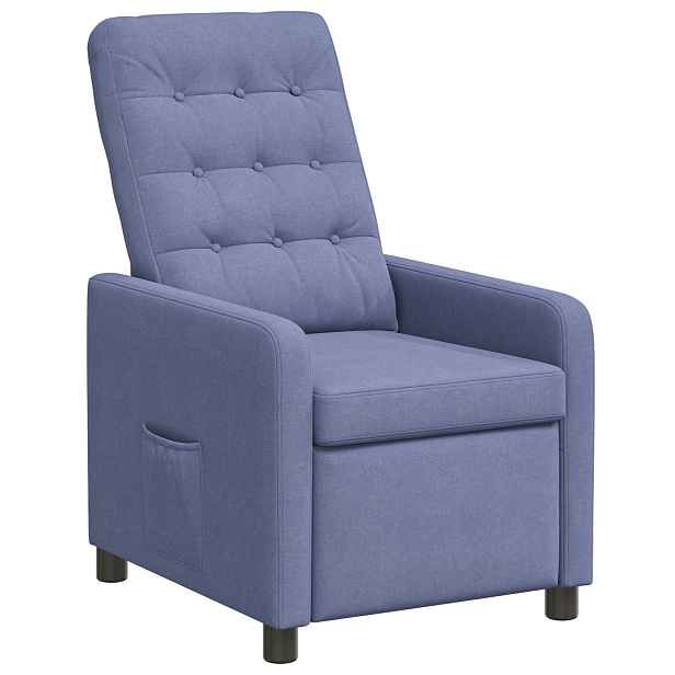 vidaXL Polohovací křeslo Modrá džínovina 65 x 93 x 102 cm Textil