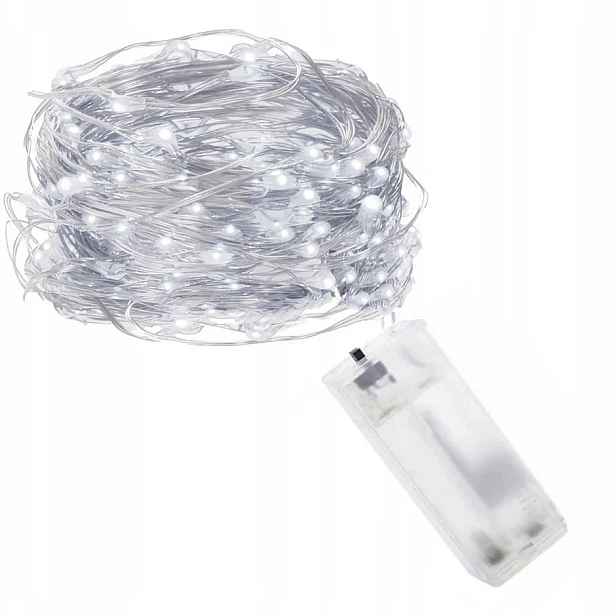 Lampičky drátek Led 50 vánočních baterií studené 5 m x 20