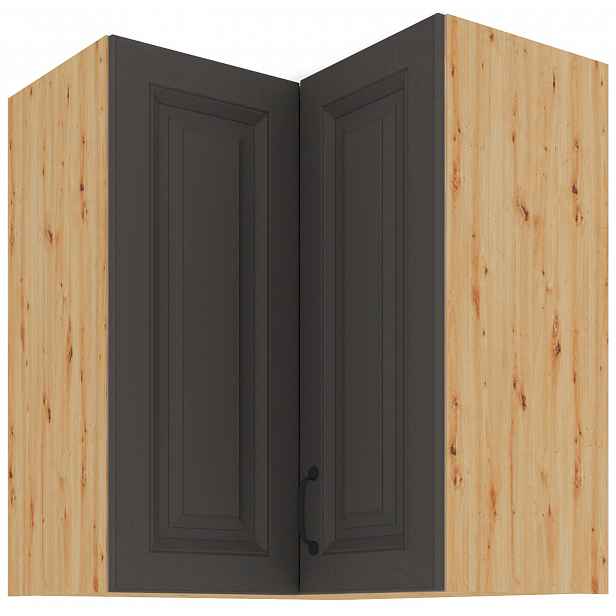 Horní rohová skříňka Stilo 60x60 GN-72 2F (90°) Barva korpusu: Dub artisan, Barva dvířek: Grafit