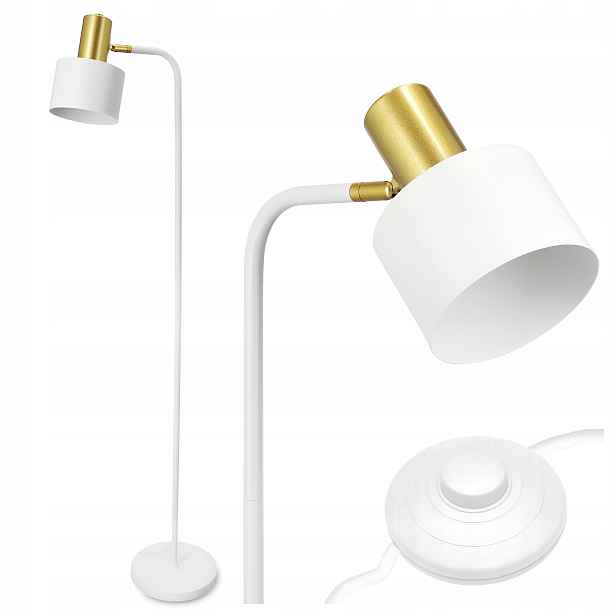 Stojací Led lampa na čtení Noční 1x E27 Spínač 140 Cm
