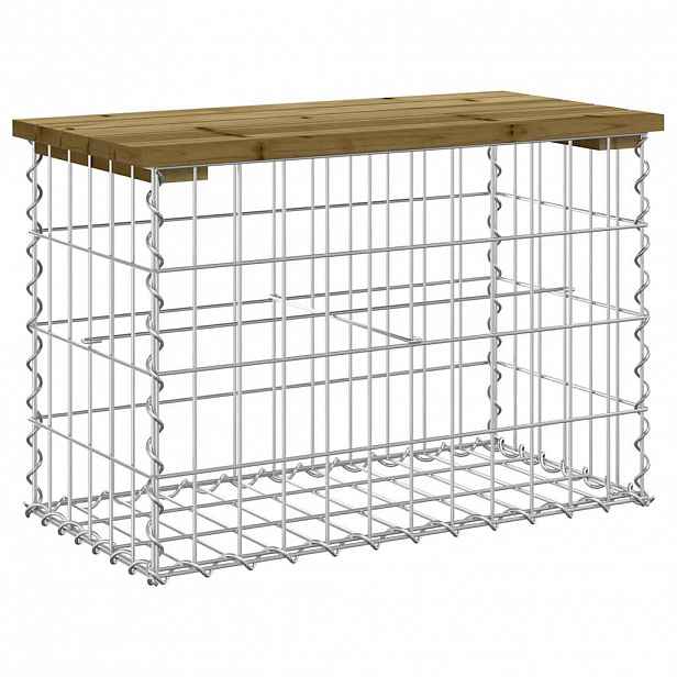 vidaXL Zahradní lavice gabionový design 63 x 31,5 x 42 cm borové dřevo