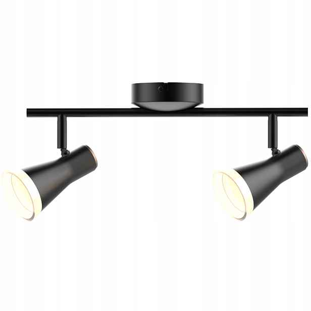Stropní Led nástěnná lampa 2 reflektory černá moderní teplá Polux