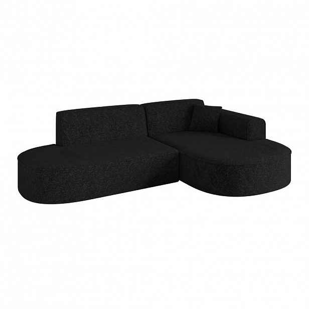 ALTDECOR ROHOVÁ SEDACÍ SOUPRAVA s otomanem vpravo MARI-L1 – 243 × 171 × 79 cm, černá, tkanina