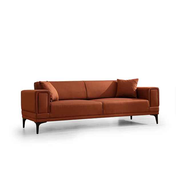 Hanah Home Třímístná rozkládací pohovka Horizon 230 cm cihlově oranžová