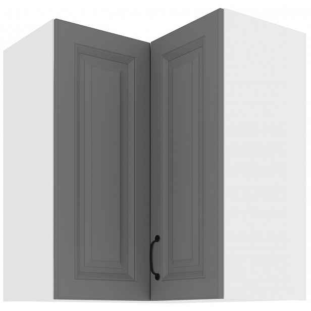 Horní rohová skříňka Stilo 60x60 GN-72 2F (90°) Barva korpusu: Bílá, Barva dvířek: Dust Grey