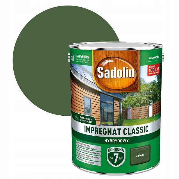 Sadolin Klasický Hybridní Impregnát Na Dřevo 4,5 L Zelený