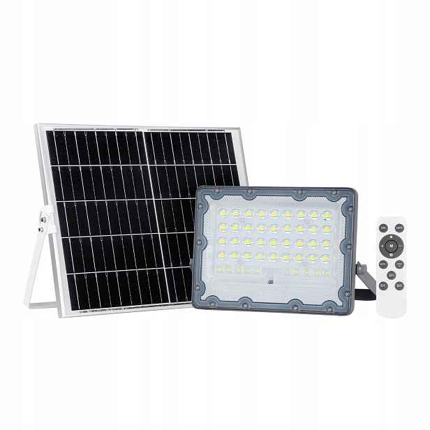 Solární Led reflektor Tiára 100W IP65 Šedý hliníkový panel 15W Italux
