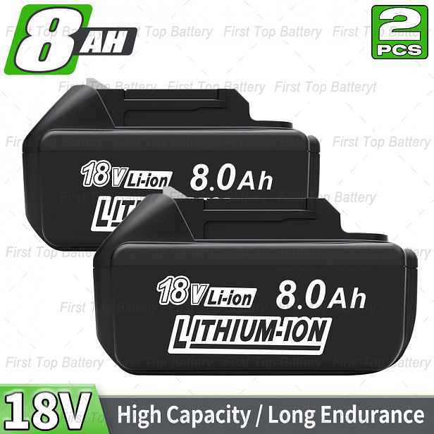 TEMU Balení 2 ks 8000mAh vysokokapacitní náhradní baterie pro Makita 18V, kompatibilní s bateriemi Makita 18V BL1860B BL1850B BL1840B BL1830B BL1815B