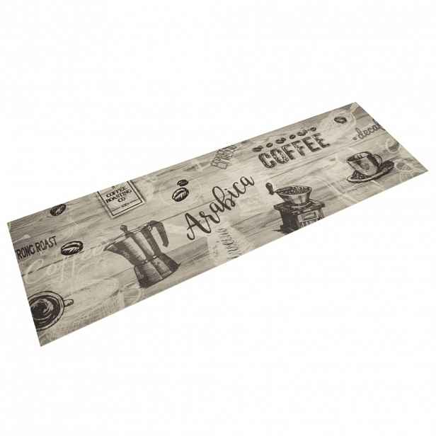 vidaXL Kuchyňský koberec omyvatelný Káva šedý 45 x 150 cm samet