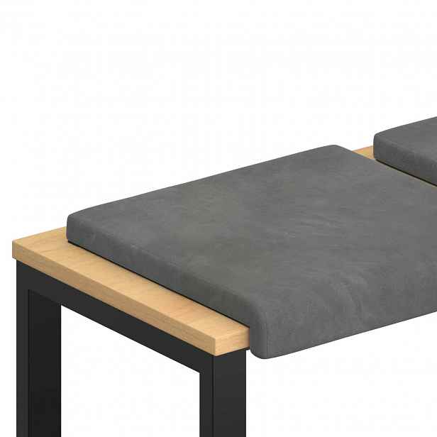 vidaXL Polštář na lavici 2 ks Samet Tmavě šedá Hloubka 35 cm