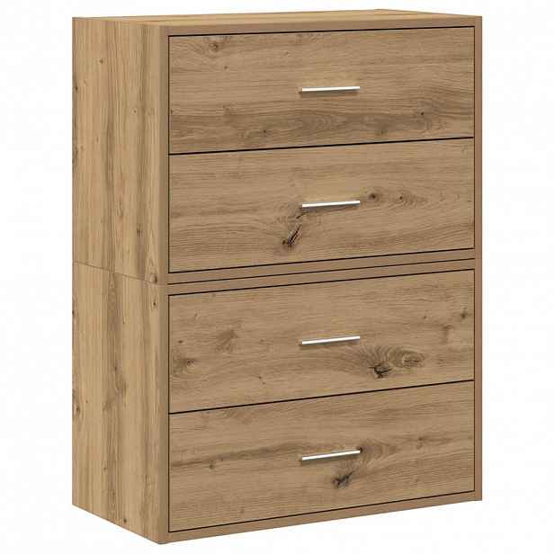 vidaXL vida Skříňky s 4 zásuvkami 2 ks dub artisan 60x31x40 cm kompozit