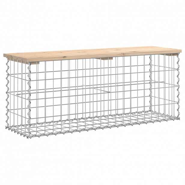 vidaXL Zahradní lavice gabionový design 103x31,5x42cm masivní borovice