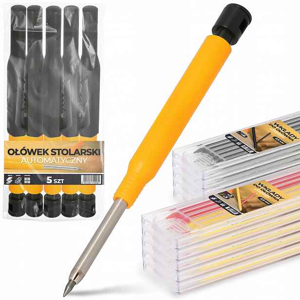 5x Automatická tužka Stolařská tuhy/náplně 30x Černá 30x Barevná 8G-T