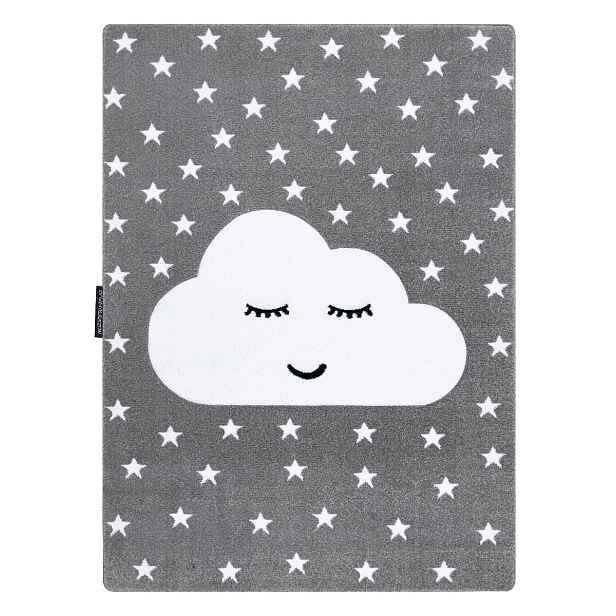 Dětský kusový koberec Petit Cloud stars grey, 140x190, šedá, dětský pokoj, Dywany Łuszczów