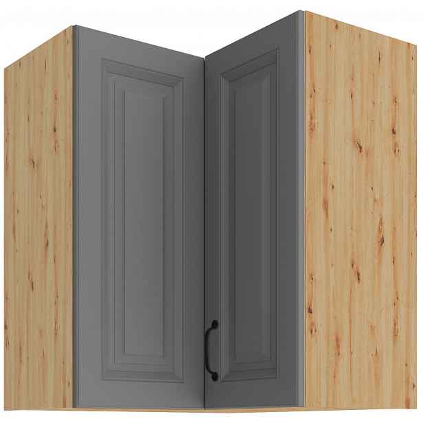 Horní rohová skříňka Stilo 60x60 GN-72 2F (90°) Barva korpusu: Dub artisan, Barva dvířek: Dust Grey