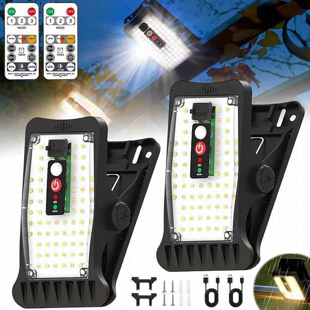 Solární Lampa Led Zahradní Variabilní Barva Cct S Pohybovým Senzorem Na Klip 2KS