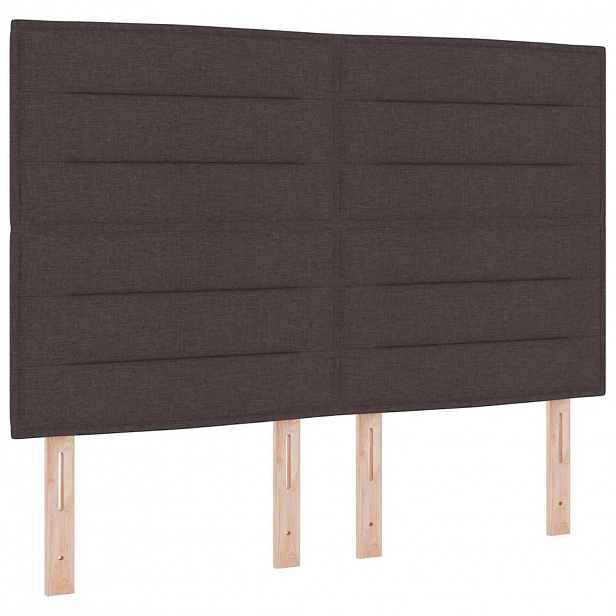 vidaXL Čelo postele Tmavě hnědá 160 cm textil