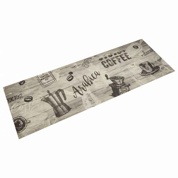 vidaXL Kuchyňský koberec omyvatelný Káva šedý 60 x 180 cm samet