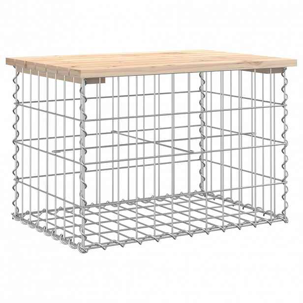 vidaXL Zahradní lavice gabionový design 63x44x42 cm masivní borovice